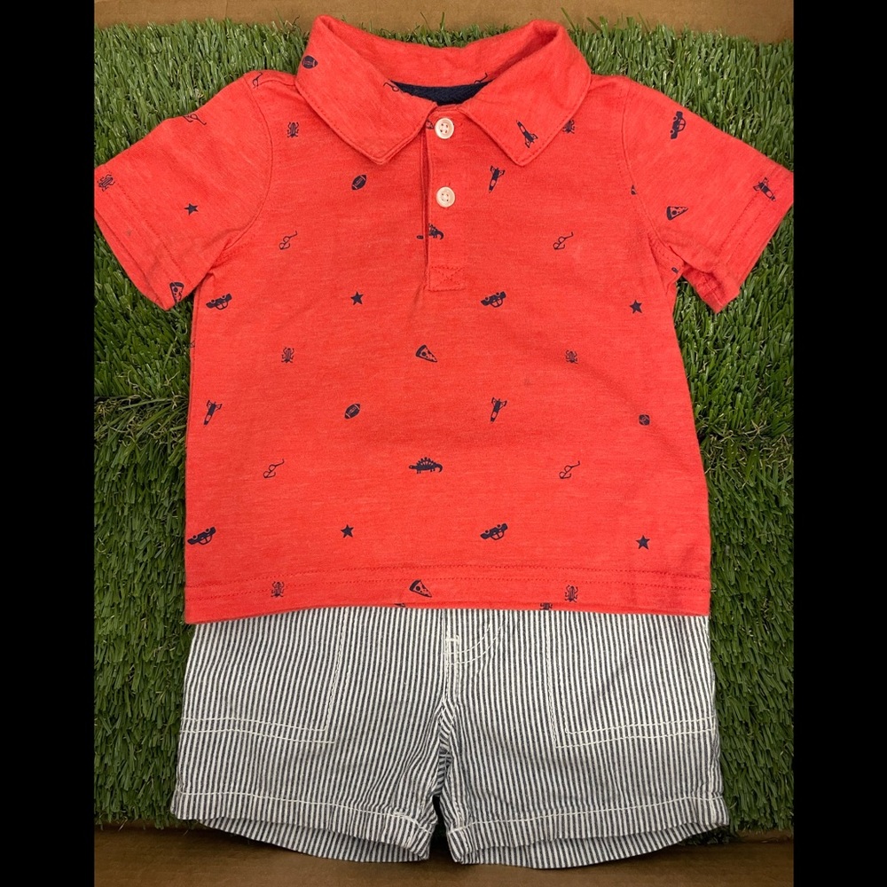Two pieces set: pants and polo shirt 12M - (USED)